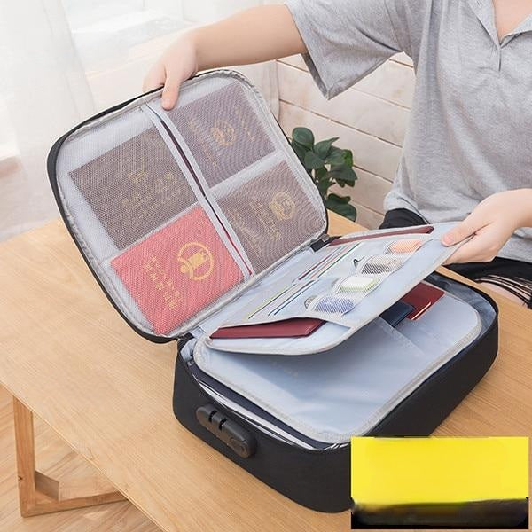 Home office solution: lockable waterproof document case & file holder for organizing important papers securely.