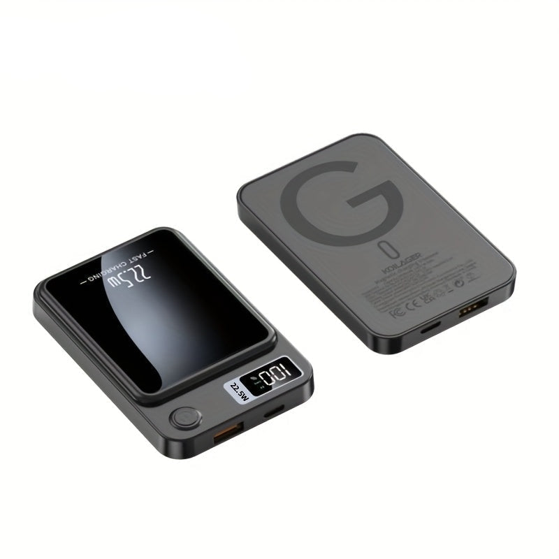 Unisex Magnetic Wireless Power Bank, ultra-slim 10000mAh fast charging portable phone accessory.