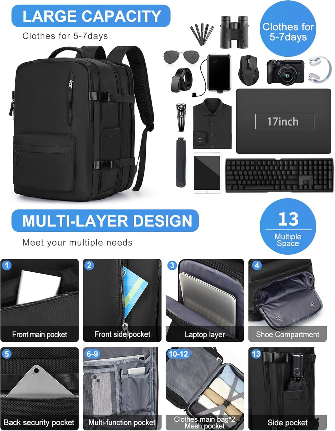 Travel-ready laptop messenger bag, unisex, durable for student life & professional trips.