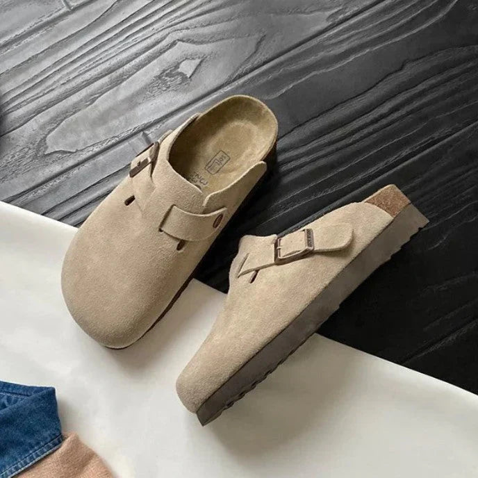 Unisex Noa comfort sandals in beige. Durable, elegant everyday footwear for walking & summer wear. Perfect for men & women.