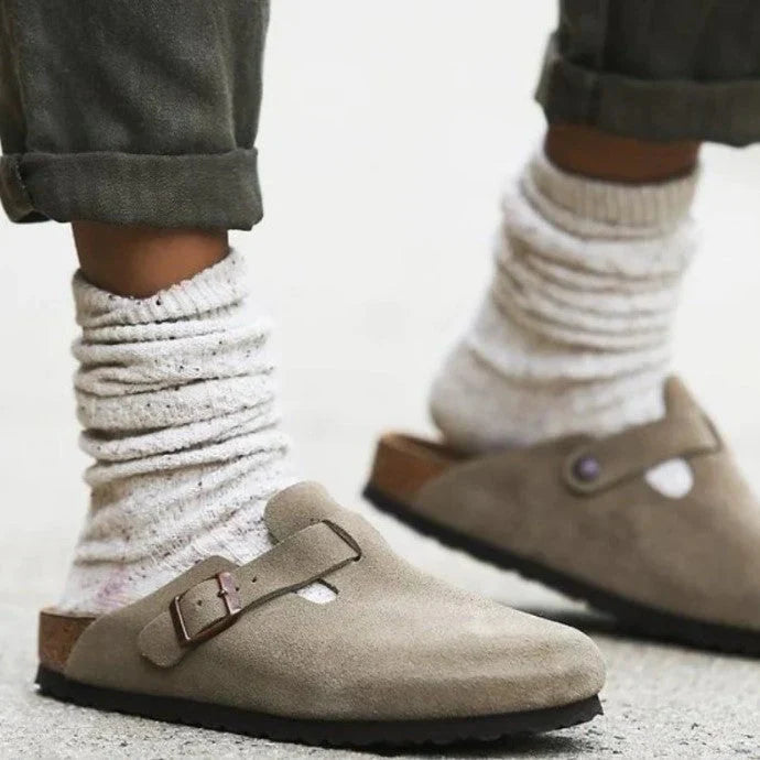 Beige Noa unisex comfort sandals. Elegant, durable casual footwear for men & women. Ideal for summer walks & everyday wear.