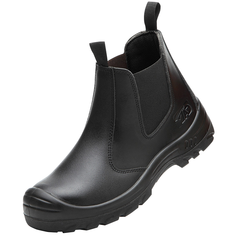 Protective unisex safety footwear for industrial use, featuring impact protection and slip-resistant grip.