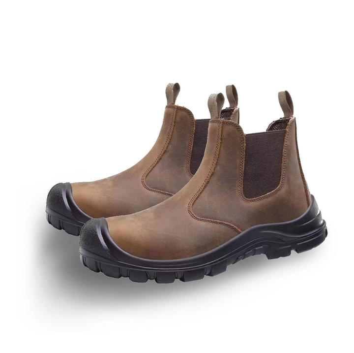 Durable unisex safety shoes for warehouse & workshop, providing orthopedic comfort & essential impact protection.