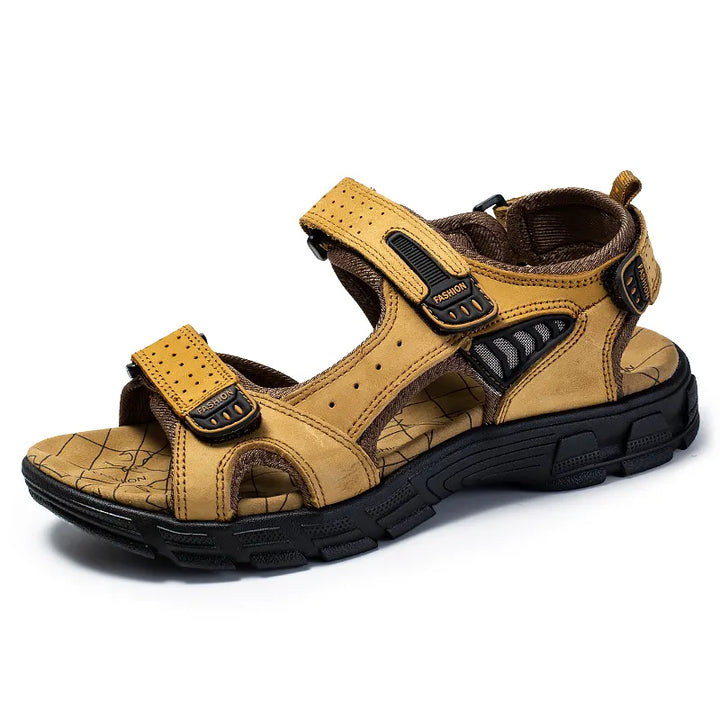 Casual unisex orthopedic sandals with velcro closure, perfect for summer comfort & balance outdoors.