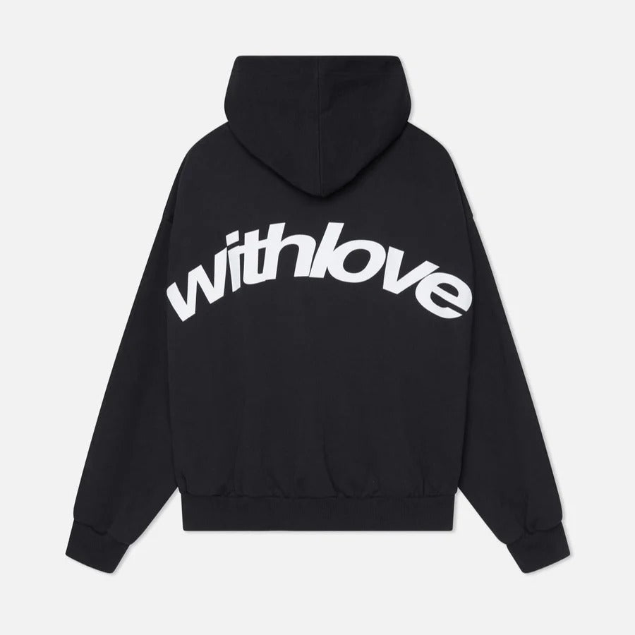 Unisex oversized hoodie with a bold slogan print, perfect for streetwear style and everyday comfort.