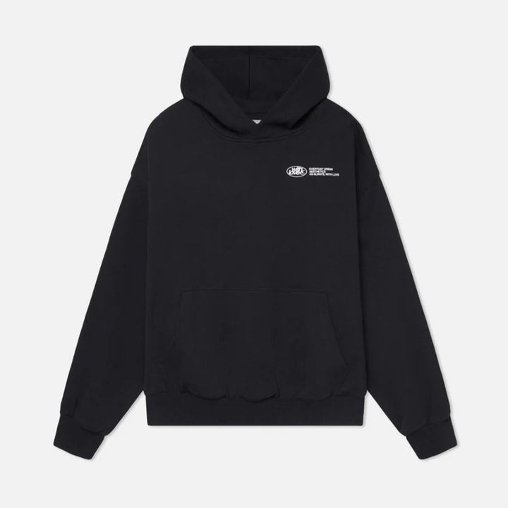 Easy-to-wear unisex oversized pullover hoodie with a unique slogan, great for any casual, comfortable occasion.