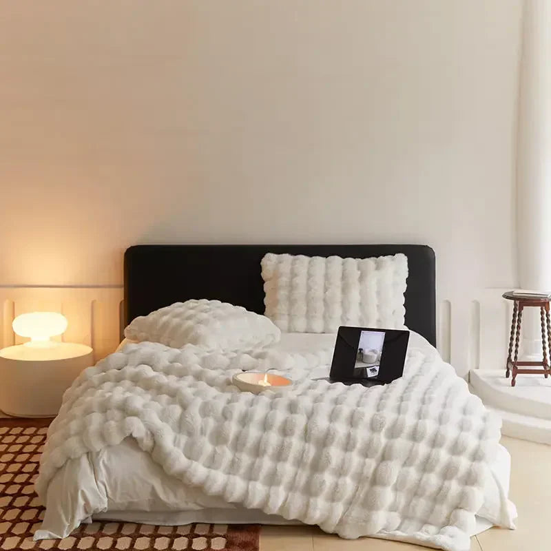 Unisex soft fleece throw blanket, a cozy and warm addition to your bedroom or living space.