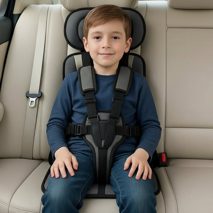 Unisex travel safety seat for children, an ultra-portable booster for any car journey.