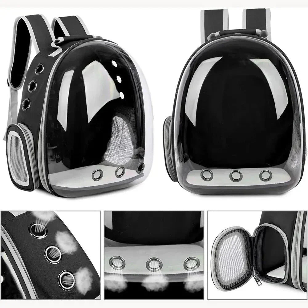 Durable pet travel bag, perfect for car trips with small dogs or cats.