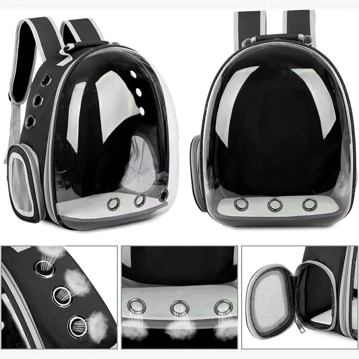 Durable pet travel bag, perfect for car trips with small dogs or cats.