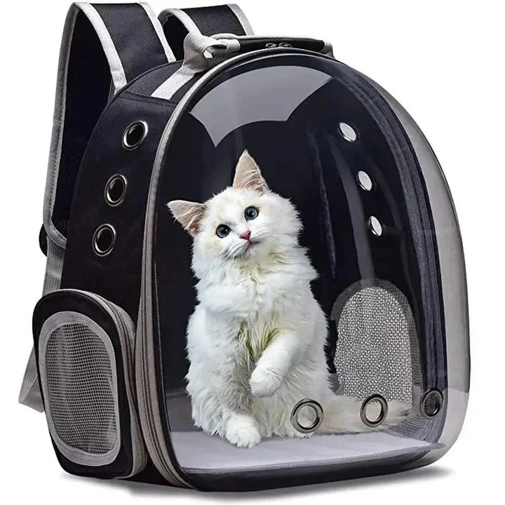 Stylish & ventilated pet carrier for safe car transport of cats and small dogs.