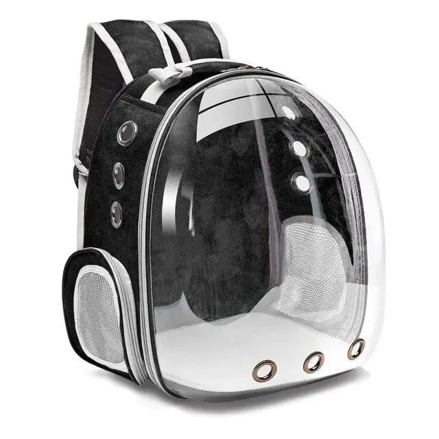 Black portable dog carrier for car, secure and comfy for pet travel.