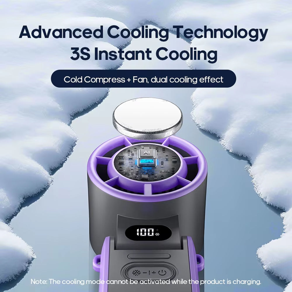 Stay cool with this portable handheld turbo fan. Rechargeable personal cooler, essential for summer outdoor gear.