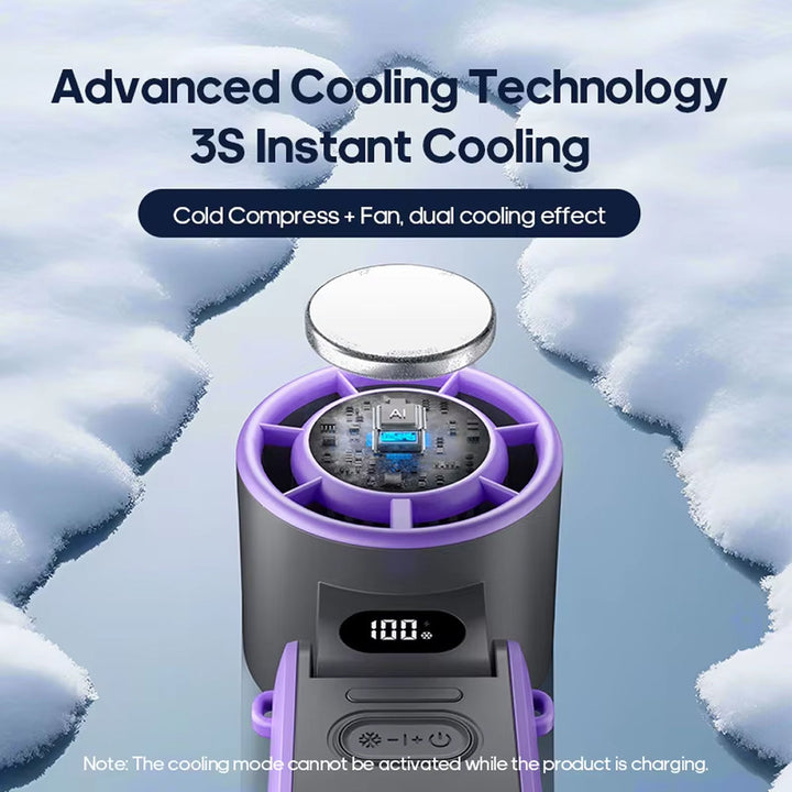 Stay cool with this portable handheld turbo fan. Rechargeable personal cooler, essential for summer outdoor gear.