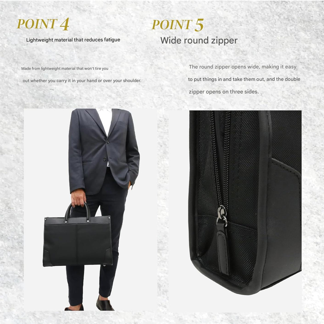 Professional unisex business briefcase. Organized compartments for laptop & documents, ideal for executives.