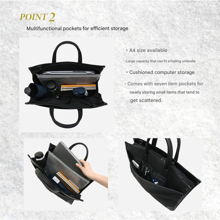 Sleek professional unisex laptop bag. 2-way business brief with secure, organized storage for work & travel.