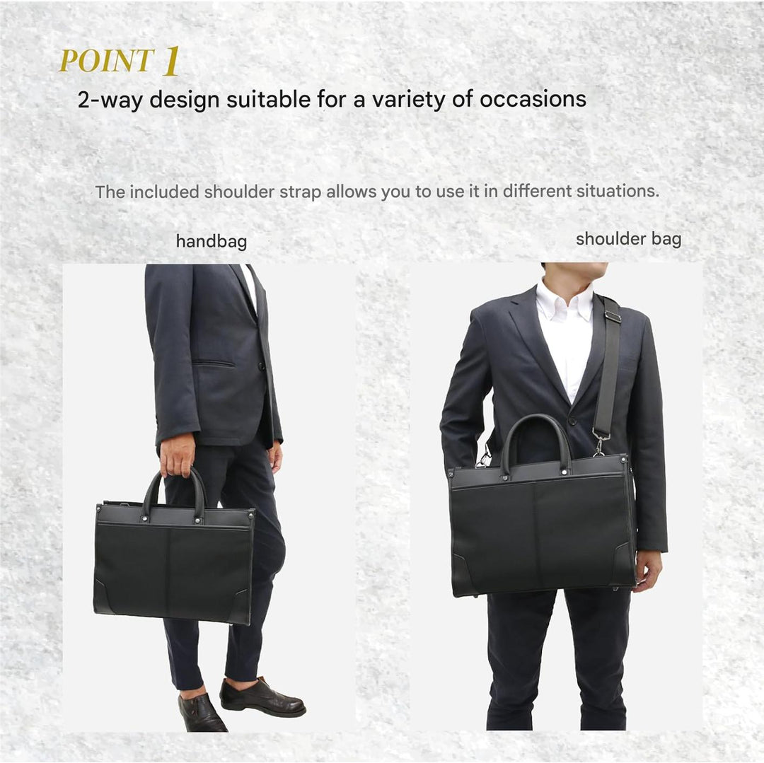 Durable unisex professional business briefcase. Versatile 2-way laptop & messenger bag with ample organized space.