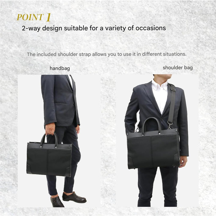 Durable unisex professional business briefcase. Versatile 2-way laptop & messenger bag with ample organized space.