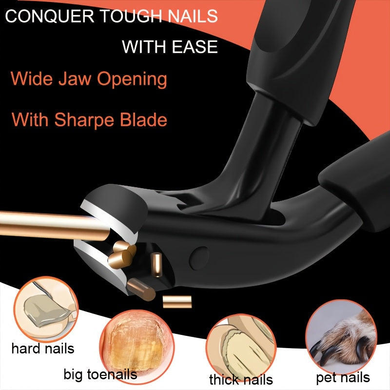 Precision toenail clipper, ergonomic design for thick & ingrown nails. Senior foot care.