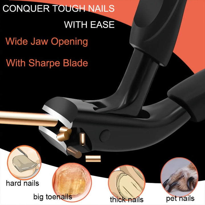 Precision toenail clipper, ergonomic design for thick & ingrown nails. Senior foot care.