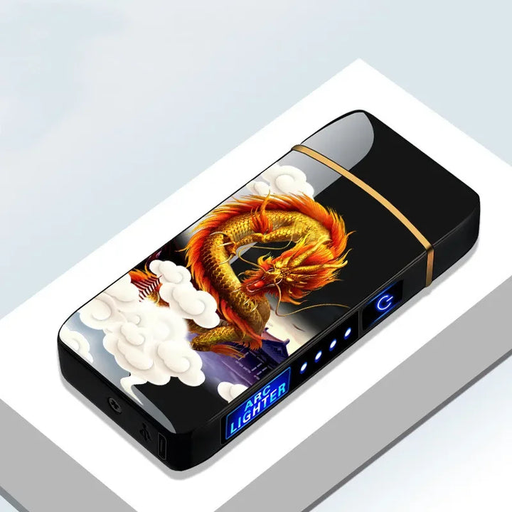 Stylish unisex USB plasma lighter, electronic ignition, windproof design, rechargeable.