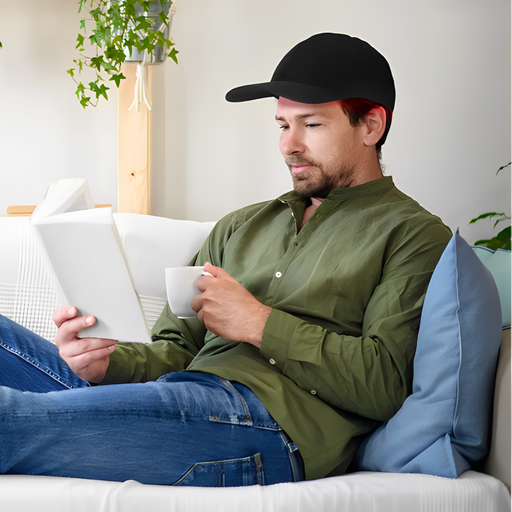 "Unisex red light infrared laser cap for hair growth, featuring advanced LED and laser technology for dense, healthy hair."
