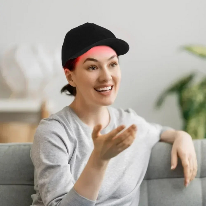 "Unisex red light infrared laser cap for hair growth, featuring advanced LED and laser technology for dense, healthy hair."