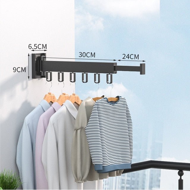 Versatile indoor/outdoor retractable clothes rack, durable stainless steel for efficient laundry drying.