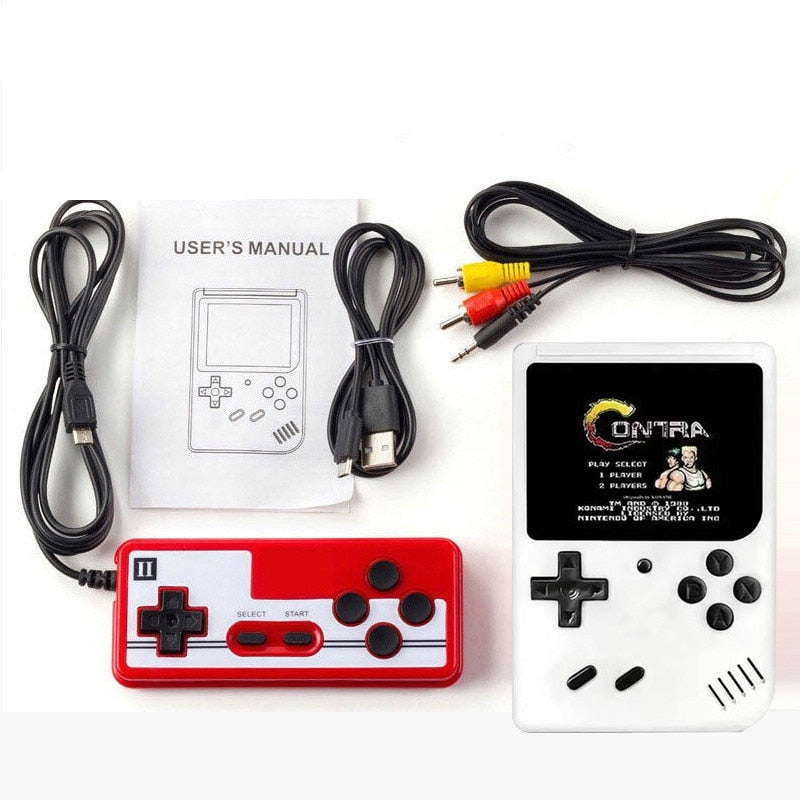 Unisex retro gaming console with 400 classic games. Handheld 8-bit system for portable video game fun.