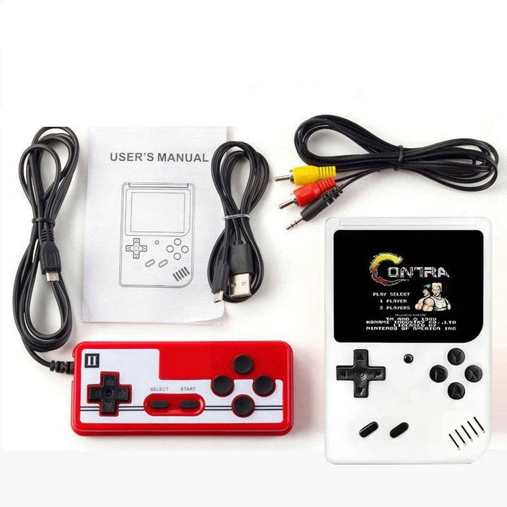 Unisex retro gaming console with 400 classic games. Handheld 8-bit system for portable video game fun.