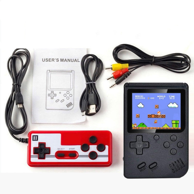 Retro gaming console, a compact 8-bit system featuring 400 classic games for on-the-go entertainment.