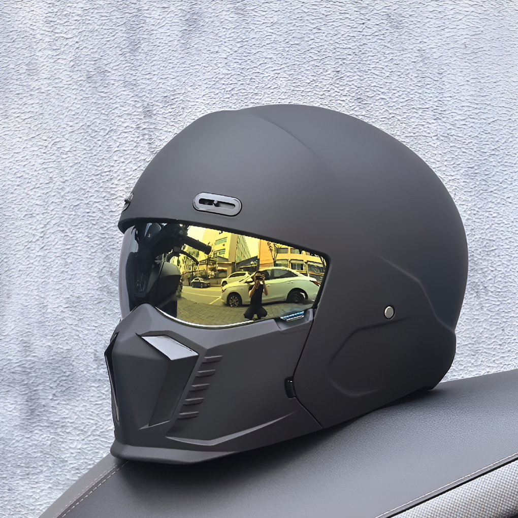 Unisex retro pilot motorcycle helmet, DOT/ECE certified. Perfect for classic bikes, comfort riding & safety.