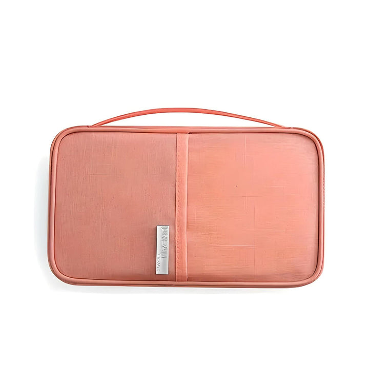 Secure travel document wallet with RFID protection. Unisex ripstop nylon organizer for passports & essential travel items.
