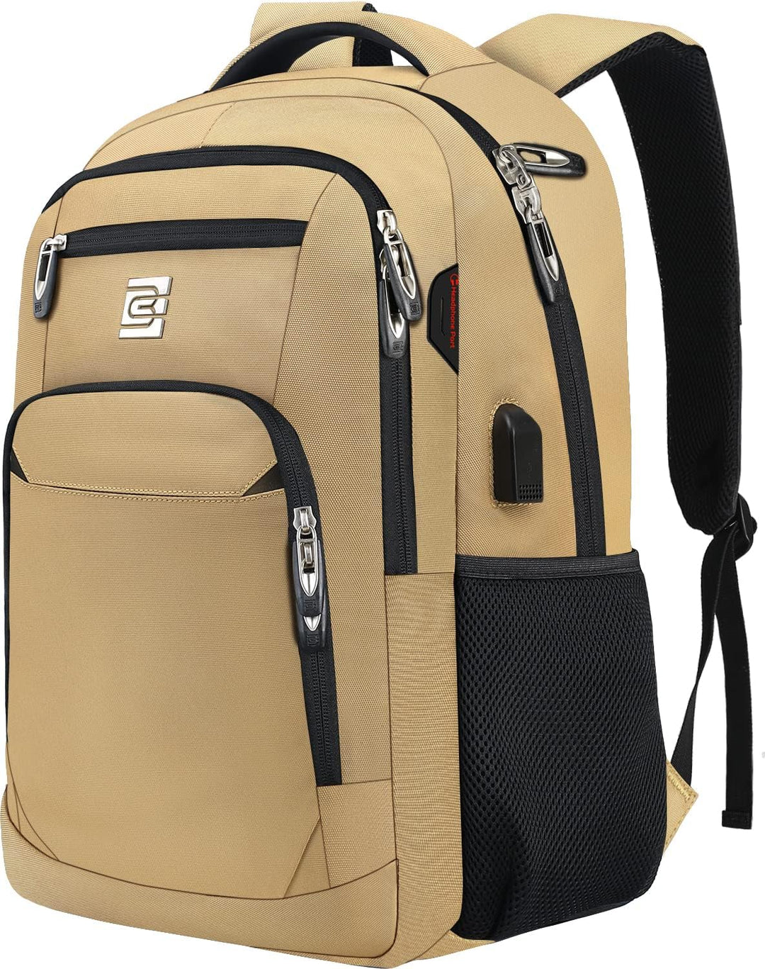 Unisex slim anti-theft laptop backpack with USB charging for secure daily commute.