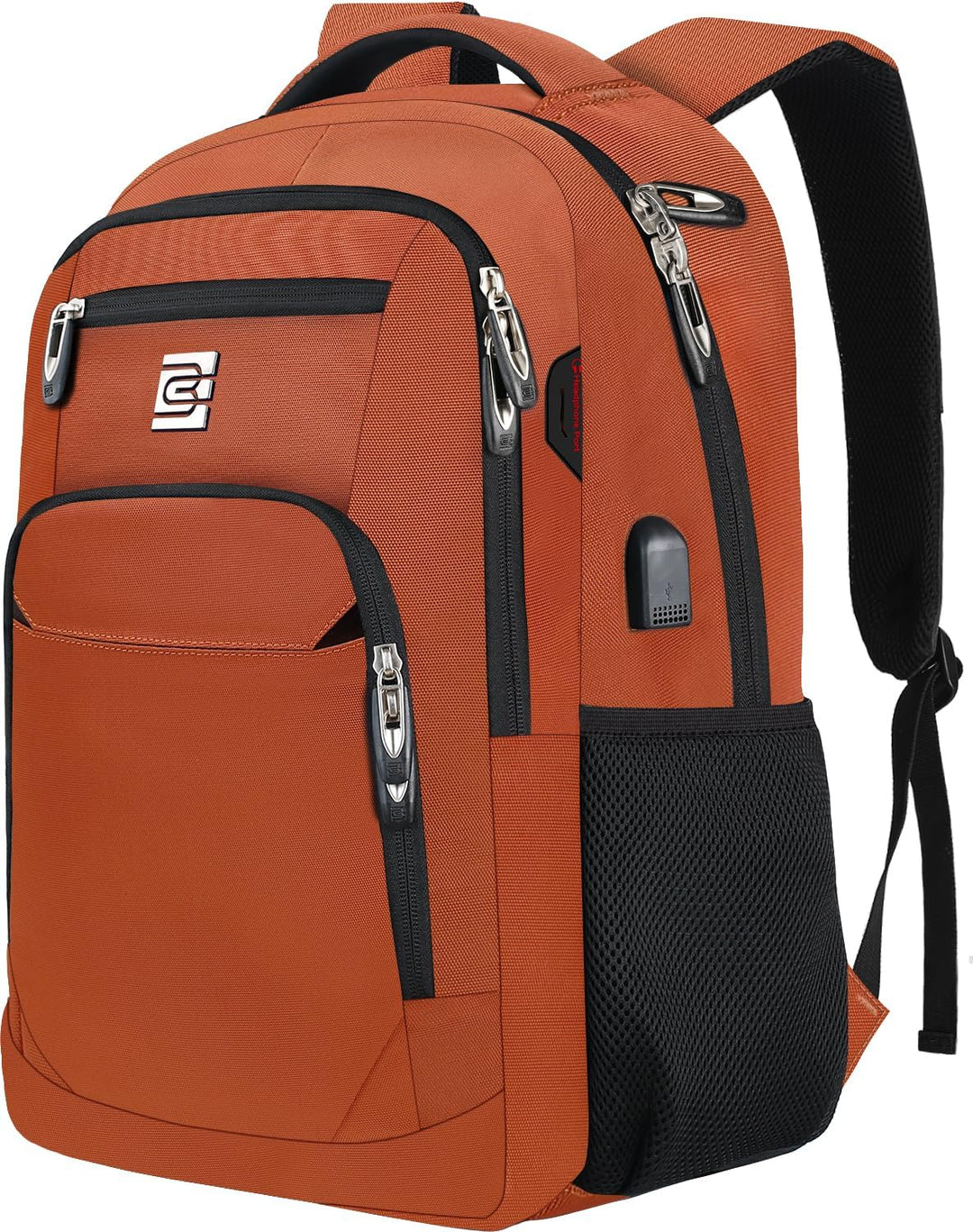 Durable fabric of an anti-theft laptop backpack, ideal for everyday use & USB charging.