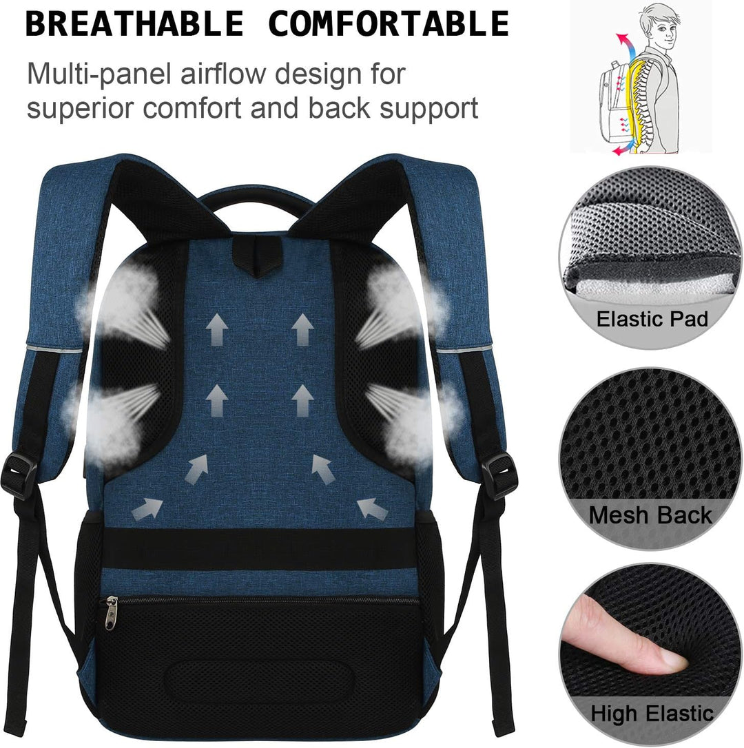 Sleek anti-theft work bag, a slim laptop backpack with external USB port.