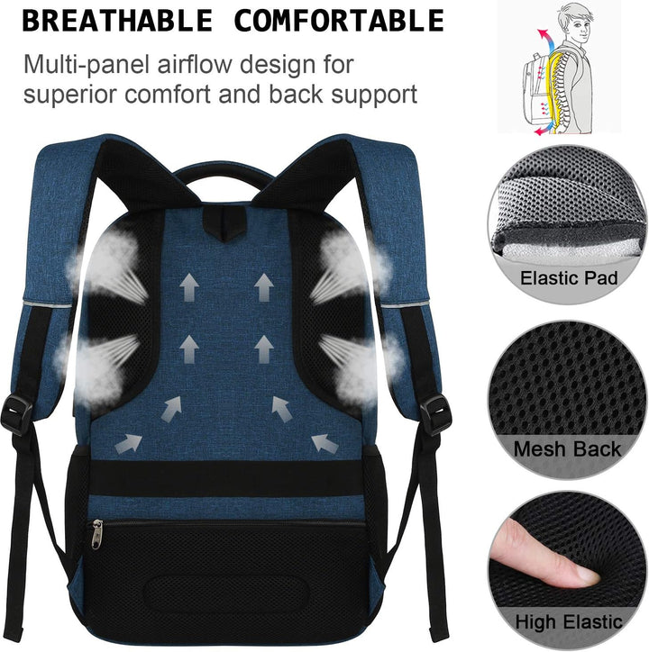 Sleek anti-theft work bag, a slim laptop backpack with external USB port.