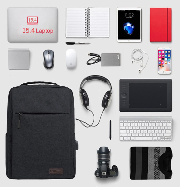 Modern & functional slim waterproof laptop backpack. Unisex style with USB charging for connected, on-the-go lifestyle.