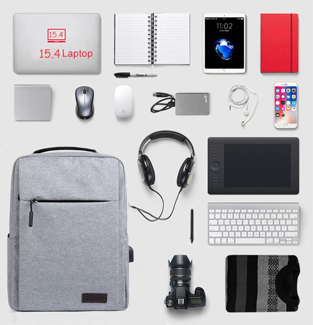 Compact travel bag: unisex slim waterproof backpack with USB charging, perfect for short trips & essentials.