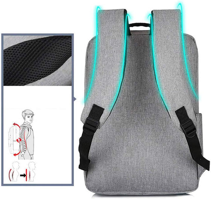 Stylish school bag for students: slim, waterproof laptop backpack with USB port & ample organized storage.