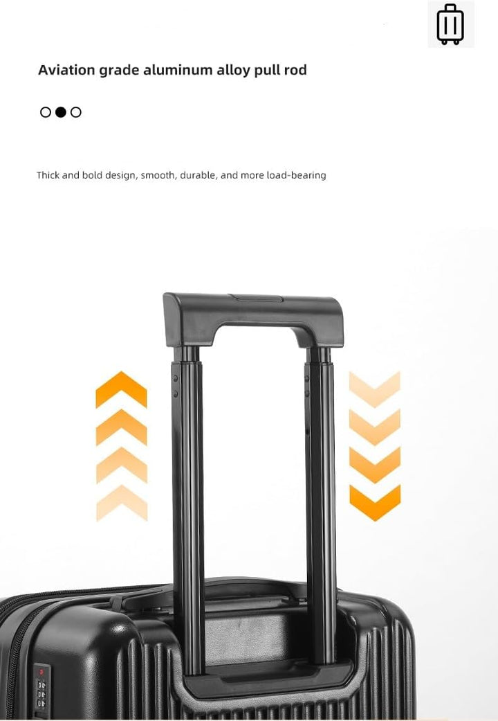 Compact hardshell smart carry-on bag, unisex, with USB charging and TSA lock for efficient packing.