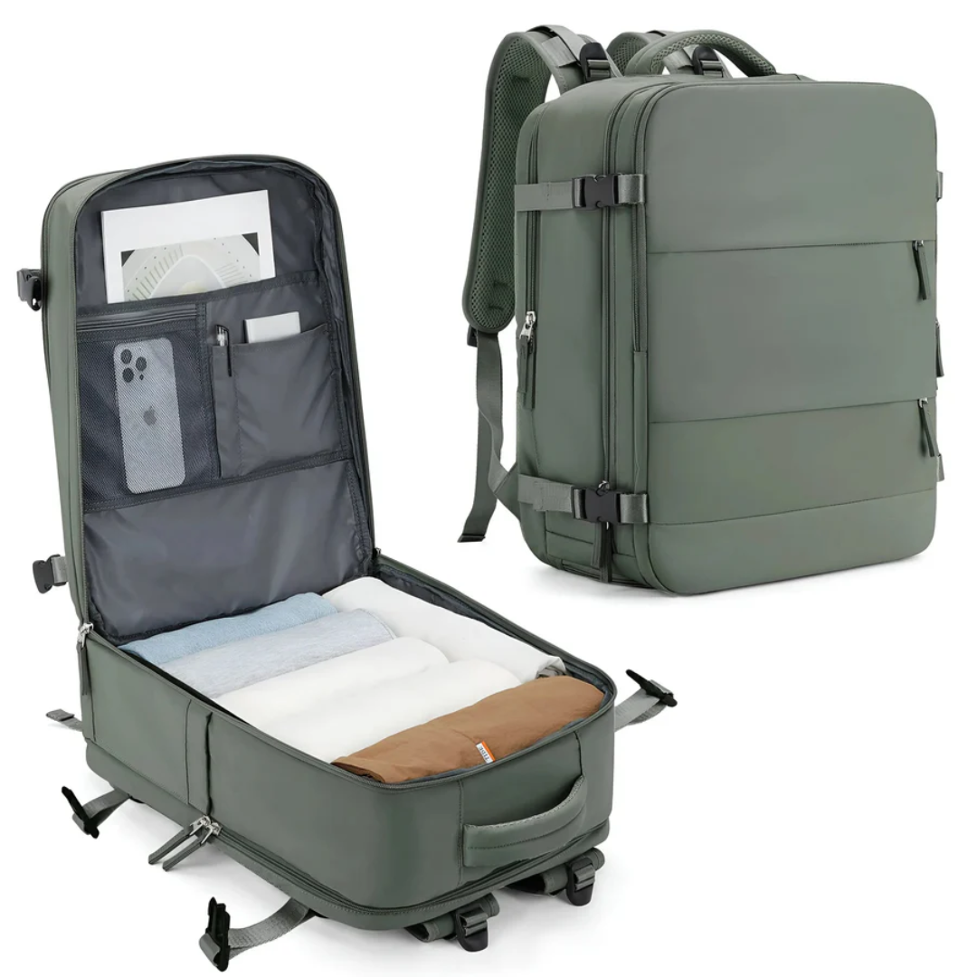 Blue unisex travel suitcase with spacious capacity, perfect carry-on bag & travel organizer for easy trips.