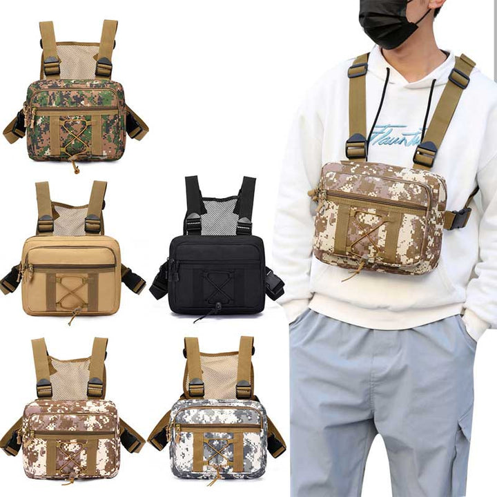 Unisex tactical chest rig bag for outdoor adventures. Durable, multi-pocket, and water-resistant.
