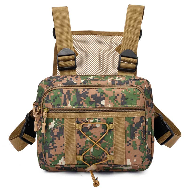 Durable water-resistant tactical chest bag, essential for outdoor adventures & gear.