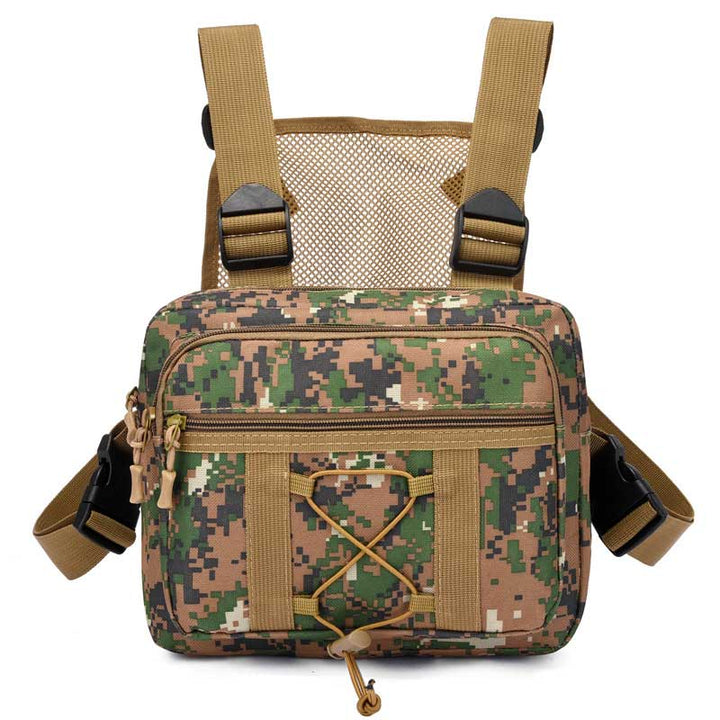 Durable water-resistant tactical chest bag, essential for outdoor adventures & gear.