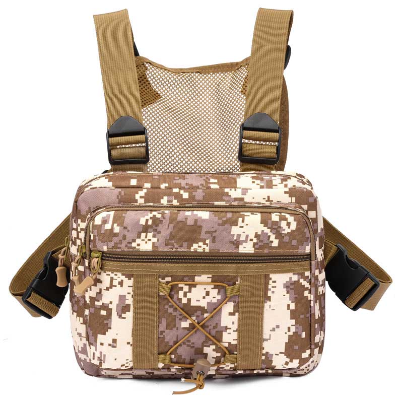 Durable tactical chest rig bag, ideal for hiking, outdoor gear, and adventure travel.