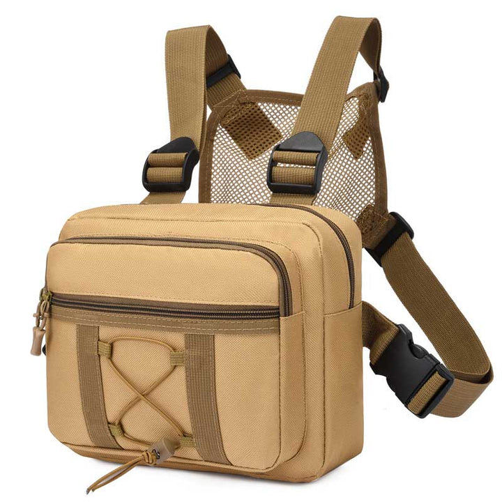 Unisex tactical chest rig, durable design for hiking, travel, and outdoor gear.