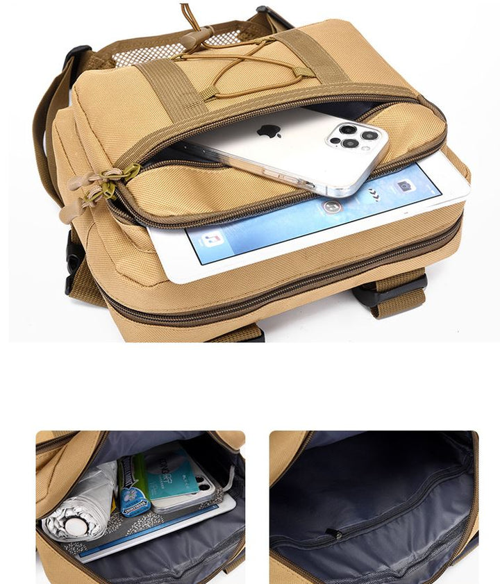 Versatile unisex tactical chest bag for outdoor utility, hiking, and travel.