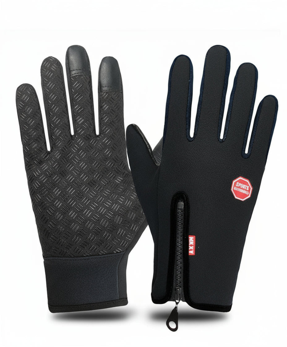 Unisex thermal touchscreen winter gloves for cold weather, insulated & waterproof, perfect for skiing, cycling, & outdoor use.