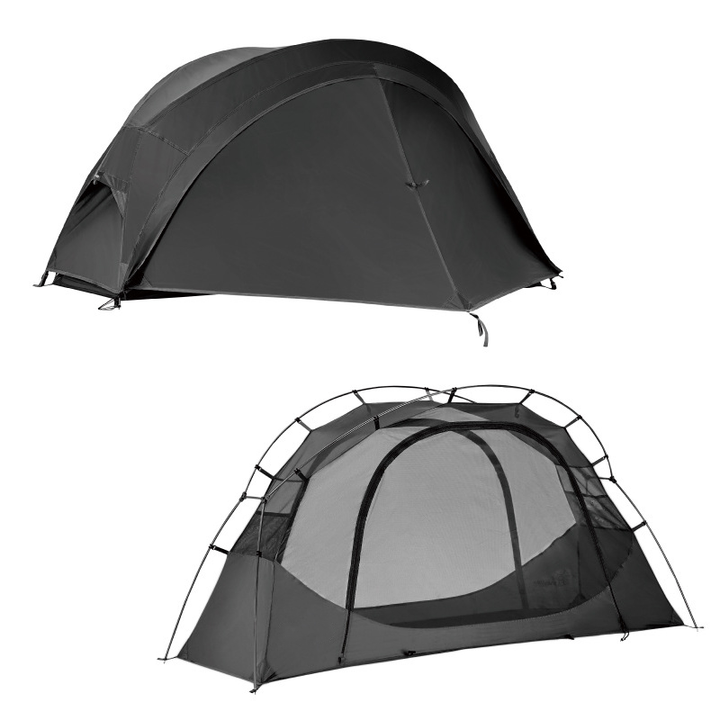 Portable ultralight solo tent, rainfly included, designed for versatile outdoor camping.